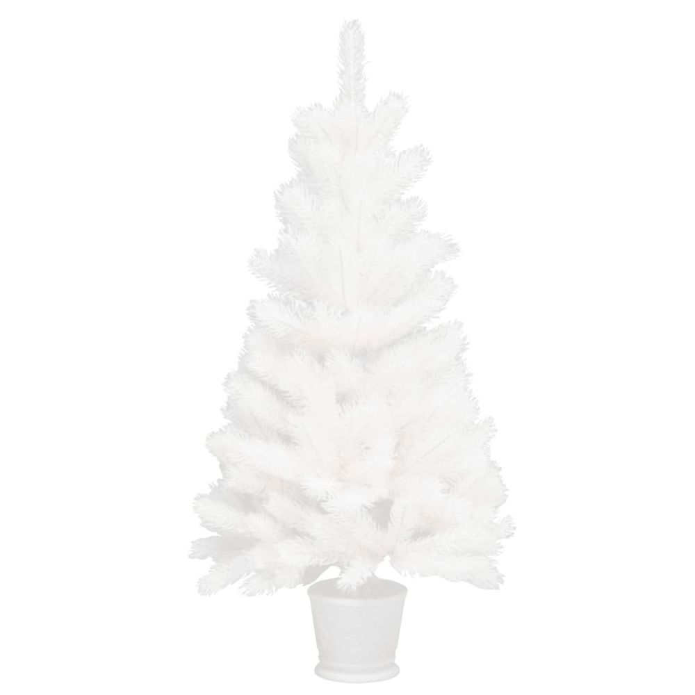 Icaverne - Icaverne - Décorations de Noël reference Sapin de Noël artificiel avec un pot Blanc 90 cm PE - Décorations de Noël