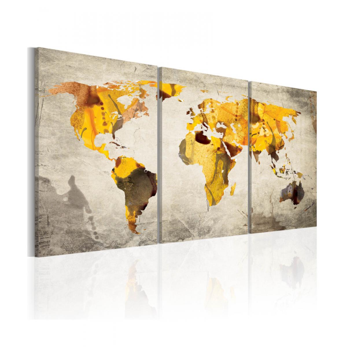 Artgeist - Tableau - Continents jaunes 120x60 - Tableaux, peintures