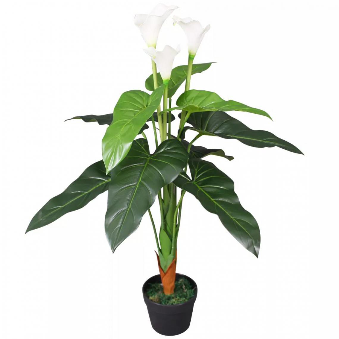 Decoshop26 - Plante artificielle avec pot lis calla 85 cm blanc DEC021926 - Plantes et fleurs artificielles