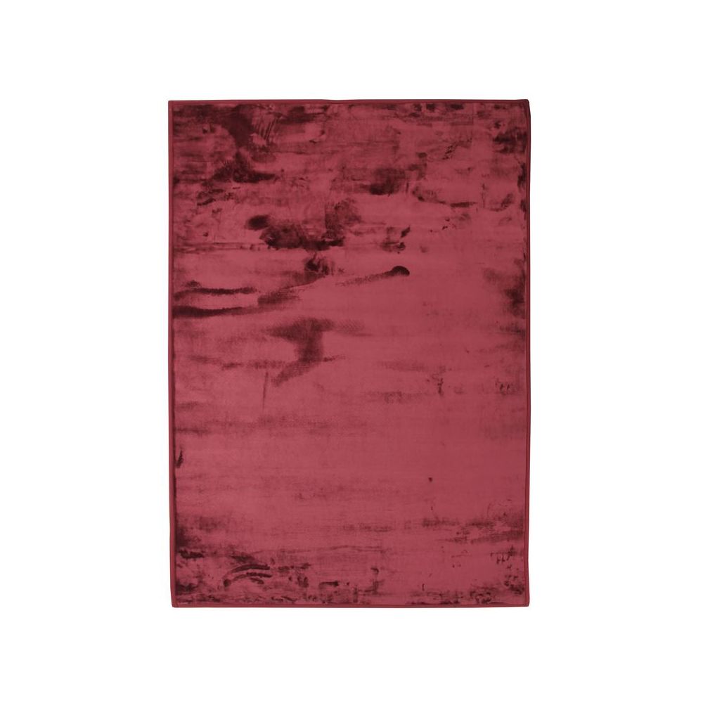Mon Beau Tapis - FLANELLE - Tapis extra-doux effet velours rouge foncé 120x170 - Tapis