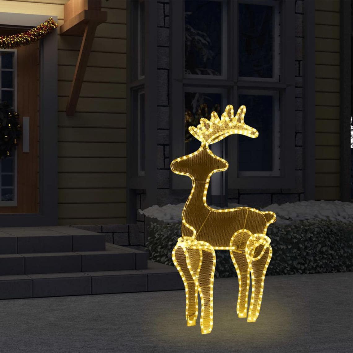 Wottes - Décoration de Noël de renne avec maille 306 LED- 60x24x89 cm - Décorations de Noël