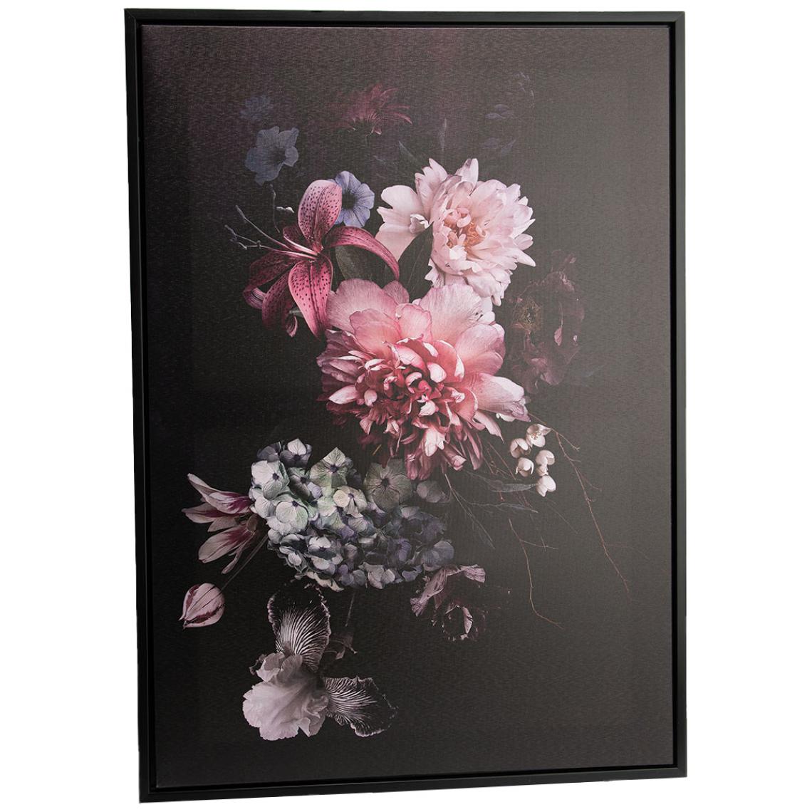 Amadeus - Toile fleurie avec guépard 60 x 80 cm - Tableaux, peintures