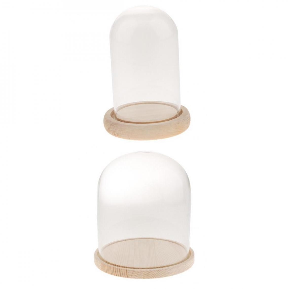 marque generique - Dôme transparent avec base en bois - Vases