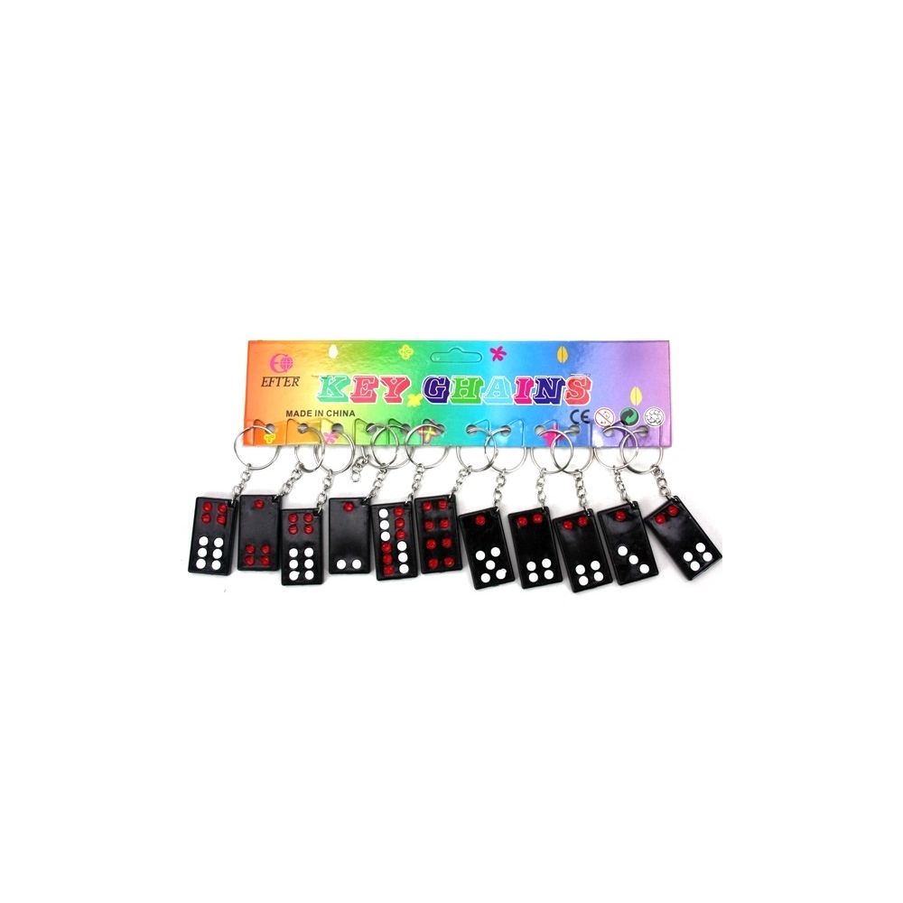 Coolminiprix - Lot de 3 - Porte-clés Domino 4cm modèles assortis - Qualité COOLMINIPRIX - Objets déco
