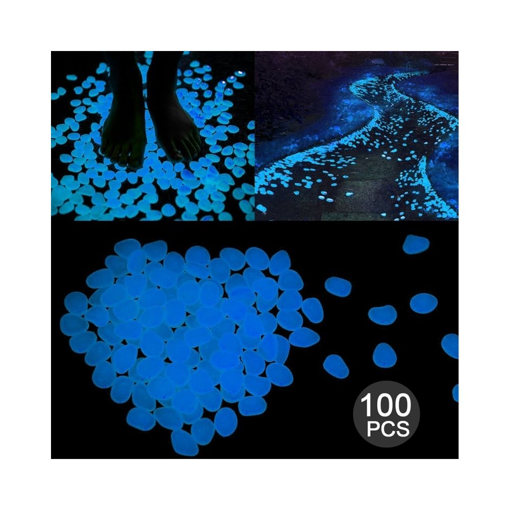 Wewoo - Décoration de maison bleu pour les allées et les pierres lumineuses de de plantes 100 PCS Glow dans les cailloux de jardin foncé - Objets déco