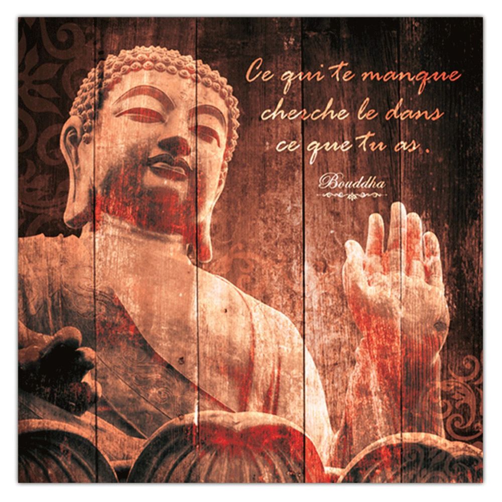 Sudtrading - Cadre Bouddha - 40 x 40 cm - Ce qui te manque cherche - Tableaux, peintures
