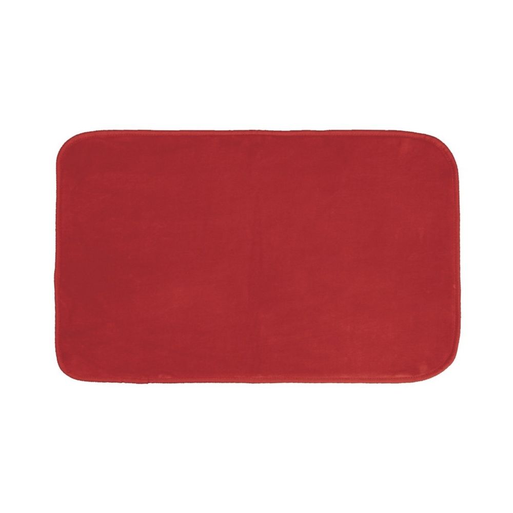 Decoline - Tapis rectangle velours uni Rouge 50 x 80 cm - Tapis