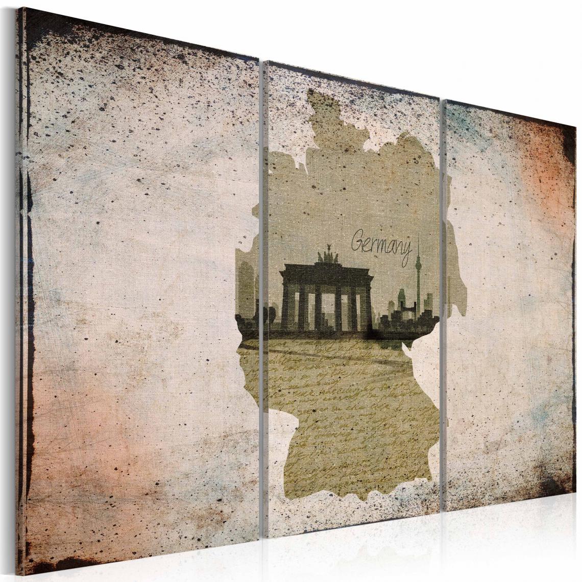 Artgeist - Tableau - map: Germany, Brandenburg Gate - carte 120x80 - Tableaux, peintures
