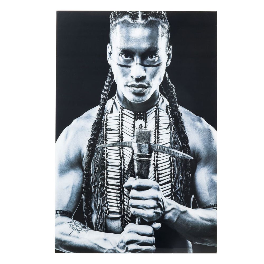 Karedesign - Tableau en verre guerrier tribal 150x100cm Kare Design - Tableaux, peintures