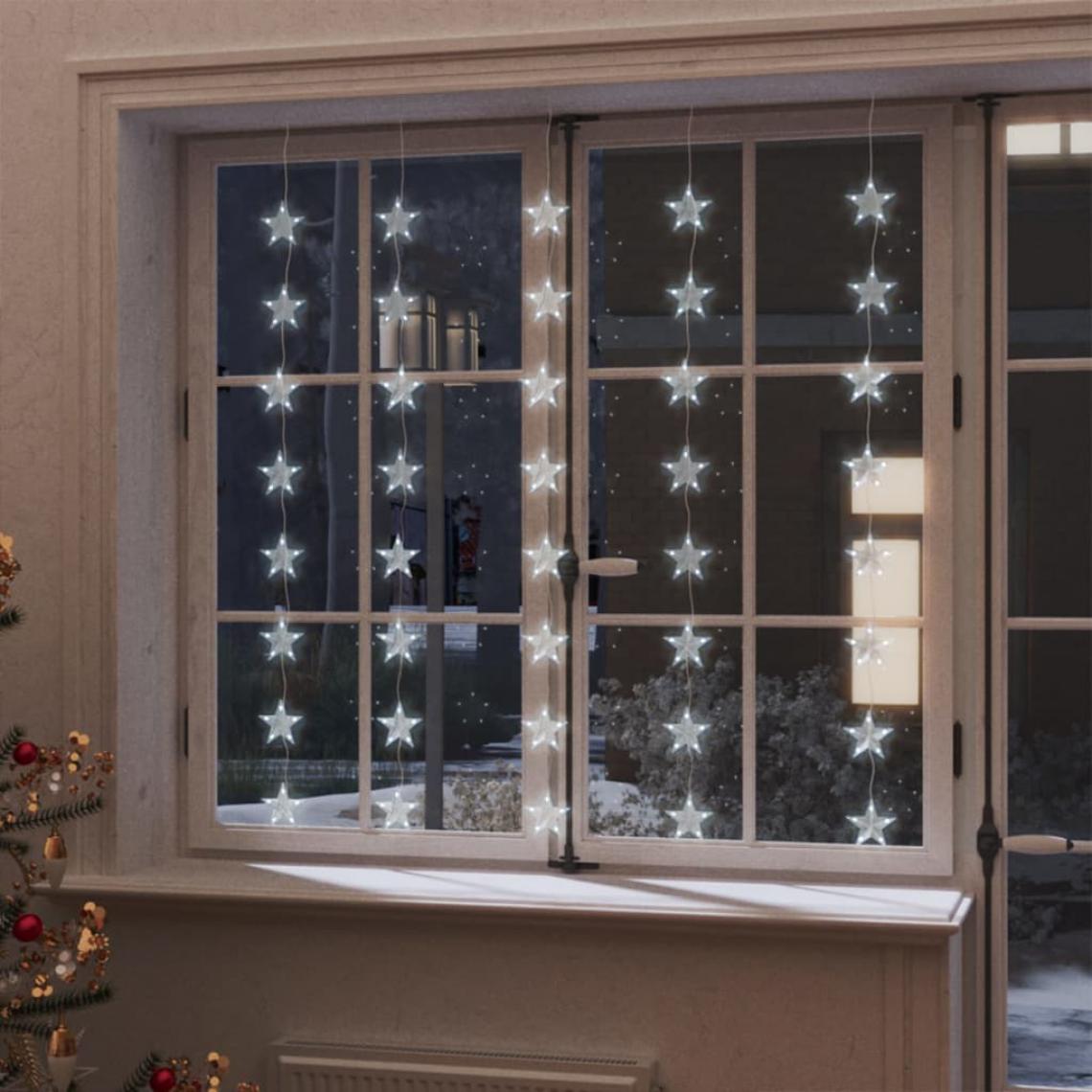 Vidaxl - vidaXL Guirlande lumineuse à étoiles LED 200LED Blanc froid 8fonctions - Décorations de Noël