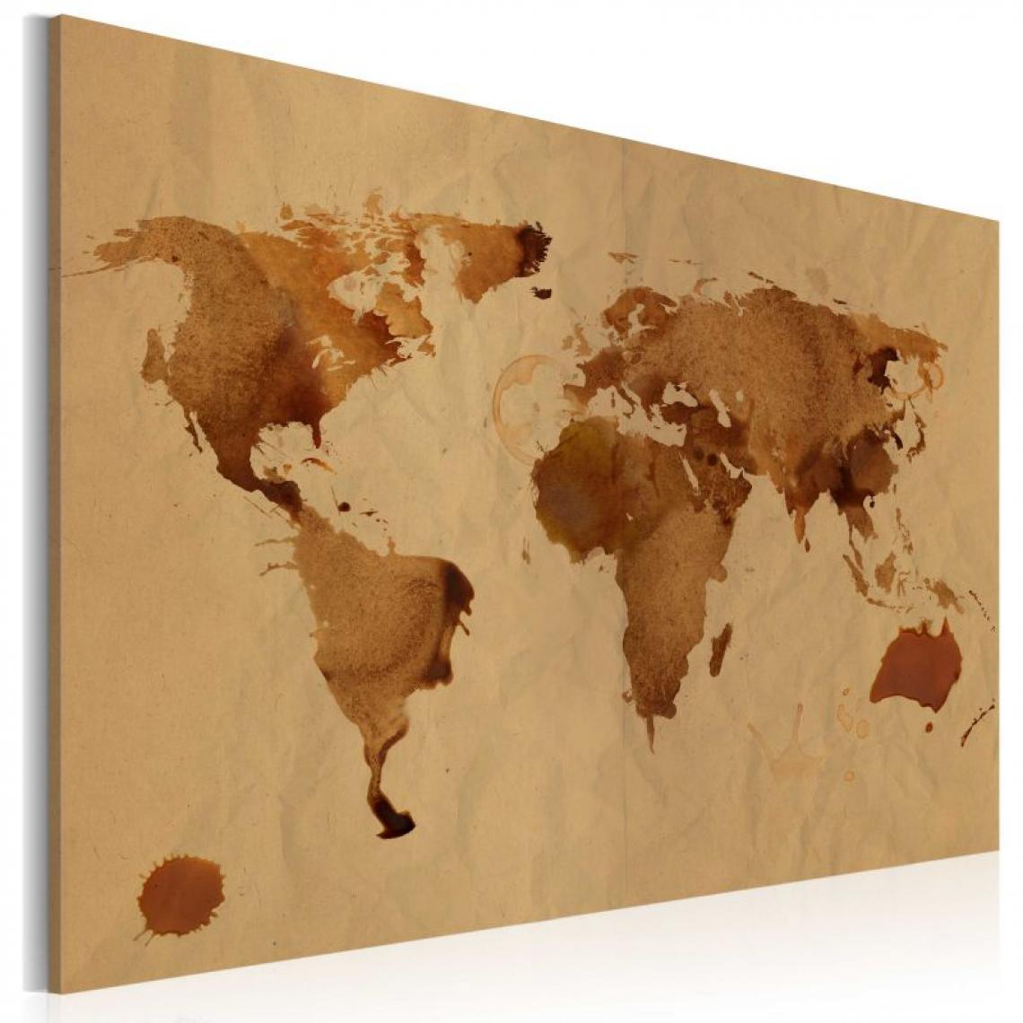 Artgeist - Tableau - Le monde peint avec du café .Taille : 90x60 - Tableaux, peintures