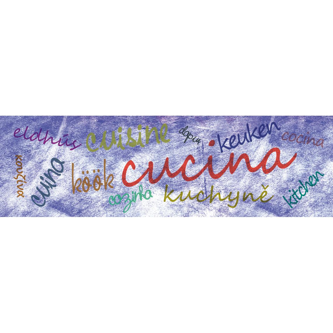 Alter - Chemin de cuisine, 100% Made in Italy, Tapis antitache avec impression numérique, Tapis antidérapant et lavable, Modèle Hororata, 280x52 cm - Tapis