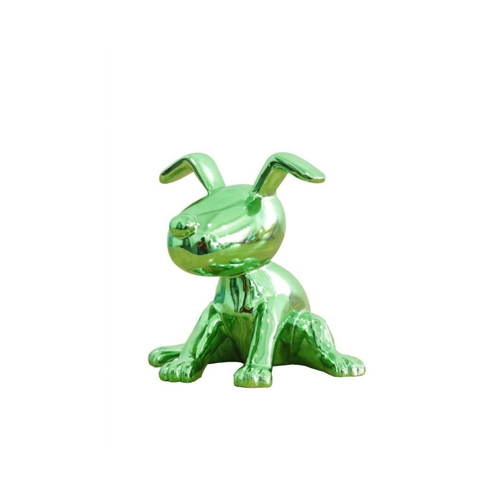 Meubletmoi - Sculpture petit chien laqué vert emauraude - GREEN DOG - Statues