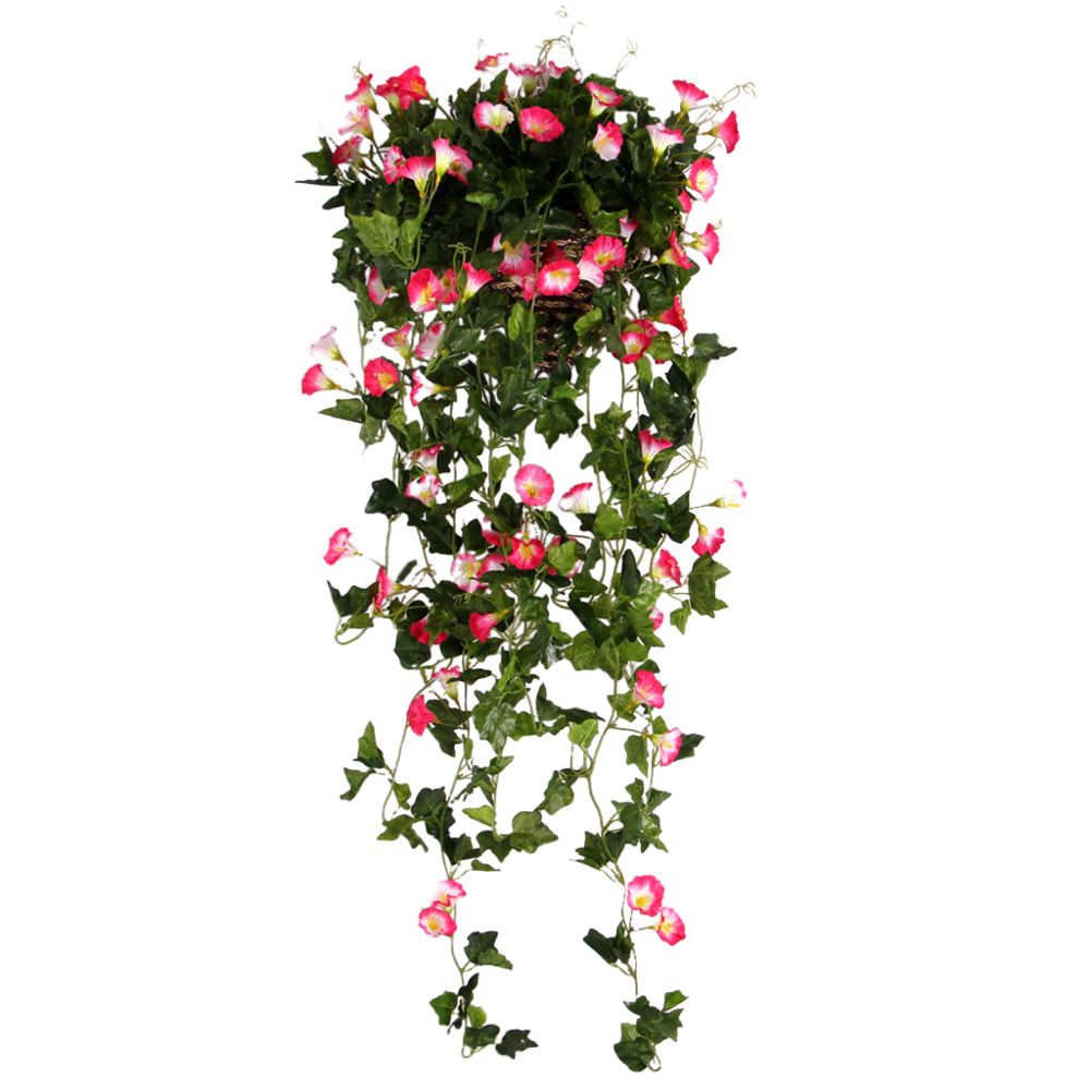 marque generique - 90cm Soie Artificielle Décor Sombre Fleur Pendaison Gloire Du Matin La Maison Rose De Partie - Plantes et fleurs artificielles