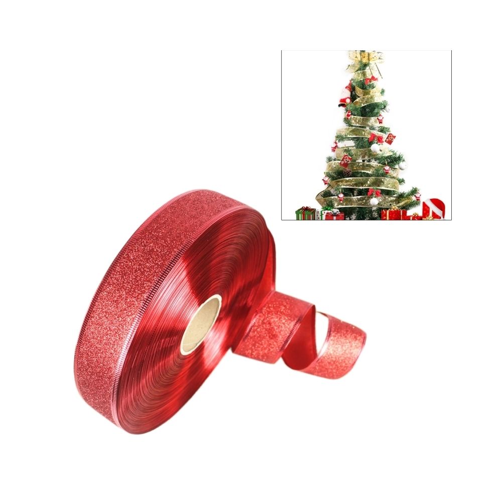 Wewoo - Ornements de noël rouge 2m décoration de fête de paillettes poudre ruban de d'arbre de - Décorations de Noël